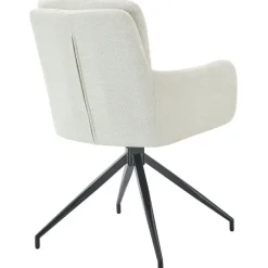 CLP Set van 2 Eetkamerstoel Pickett mat zwart Frame - Stof - creme New