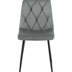 CLP Set van 2 Eetkamerstoel Clairton zwart Frame - Fluweel - donkergrijs Clearance