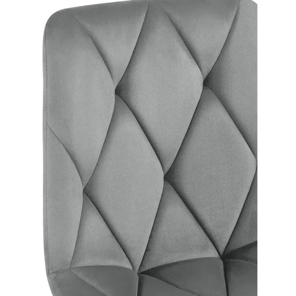 CLP Set van 2 Eetkamerstoel Clairton zwart Frame - Fluweel - donkergrijs Clearance