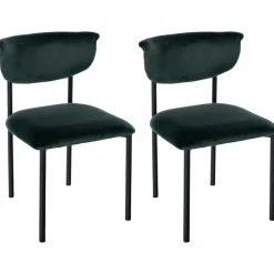 CLP Set van 2 Eetkamerstoel Gambell Fluweel - donkergroen Sale