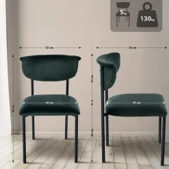 CLP Set van 2 Eetkamerstoel Gambell Fluweel - donkergroen Sale