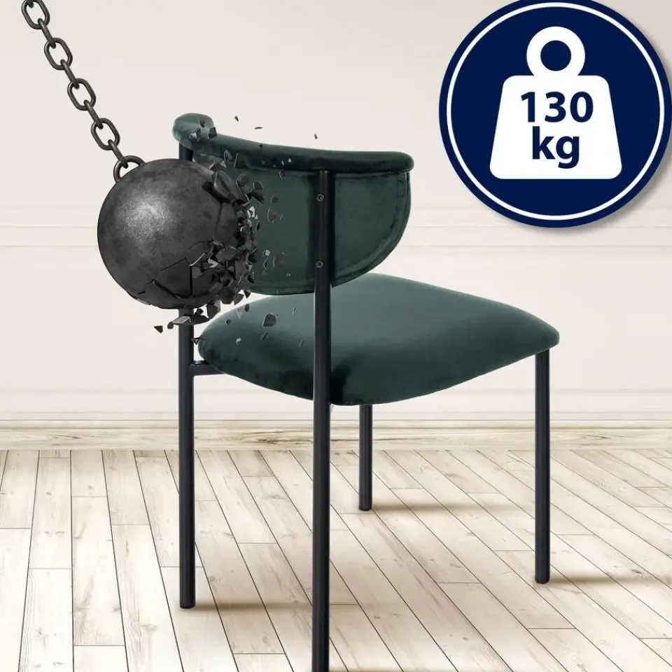 CLP Set van 2 Eetkamerstoel Gambell Fluweel - donkergroen Sale