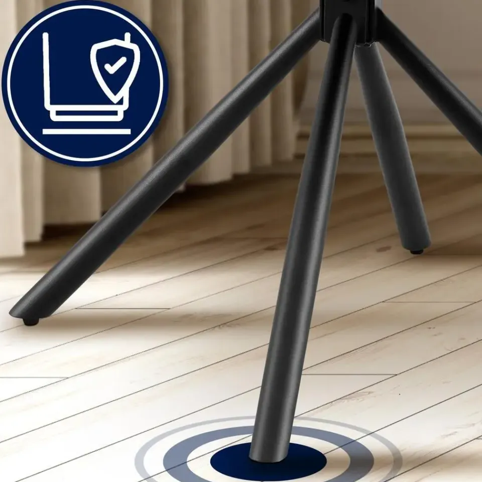 CLP Set van 2 Eetkamerstoel Tipton zwart Frame - Stof - donkergrijs Sale