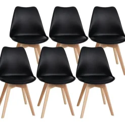 CLP Set van 6 Eetkamerstoel Ramsey natura Frame - Kunststof - zwart Sale