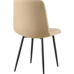 CLP Set van 2 Eetkamerstoel Clairton zwart Frame - Stof - taupe Best