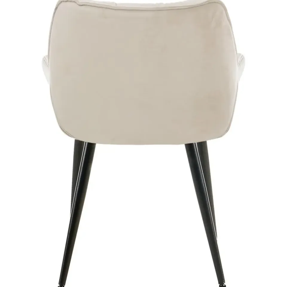 CLP Set van 4 Eetkamerstoel Tanna zwart Frame - Fluweel - creme Discount