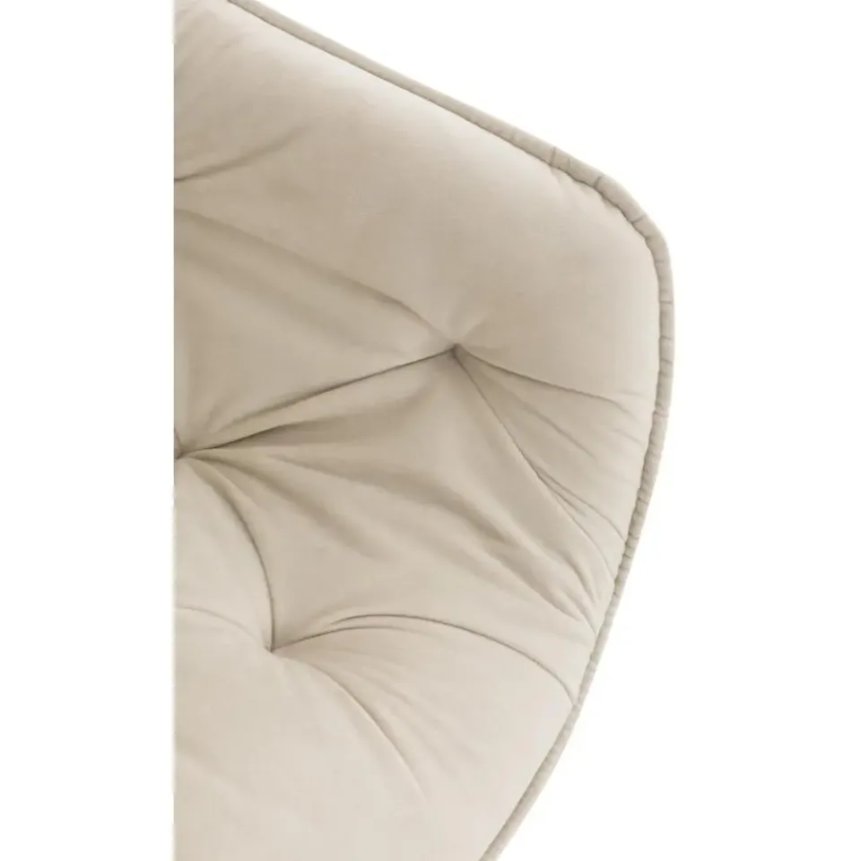 CLP Set van 4 Eetkamerstoel Tanna zwart Frame - Fluweel - creme Discount