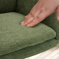 CLP Set van 2 Eetkamerstoel Pickett mat zwart Frame - Stof - groen Clearance