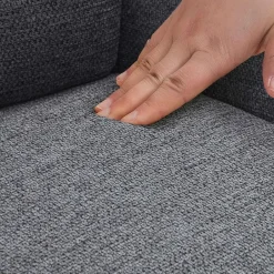 CLP Set van 2 Eetkamerstoel Pickett mat zwart Frame - Stof - donkergrijs Discount