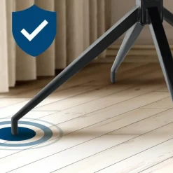 CLP Set van 2 Eetkamerstoel Pickett mat zwart Frame - Stof - donkergrijs Discount