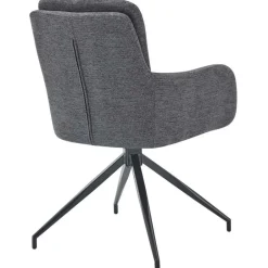 CLP Set van 2 Eetkamerstoel Pickett mat zwart Frame - Stof - donkergrijs Discount