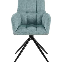 CLP Set van 2 Eetkamerstoel Jonah zwart Frame - Stof - turkis Clearance