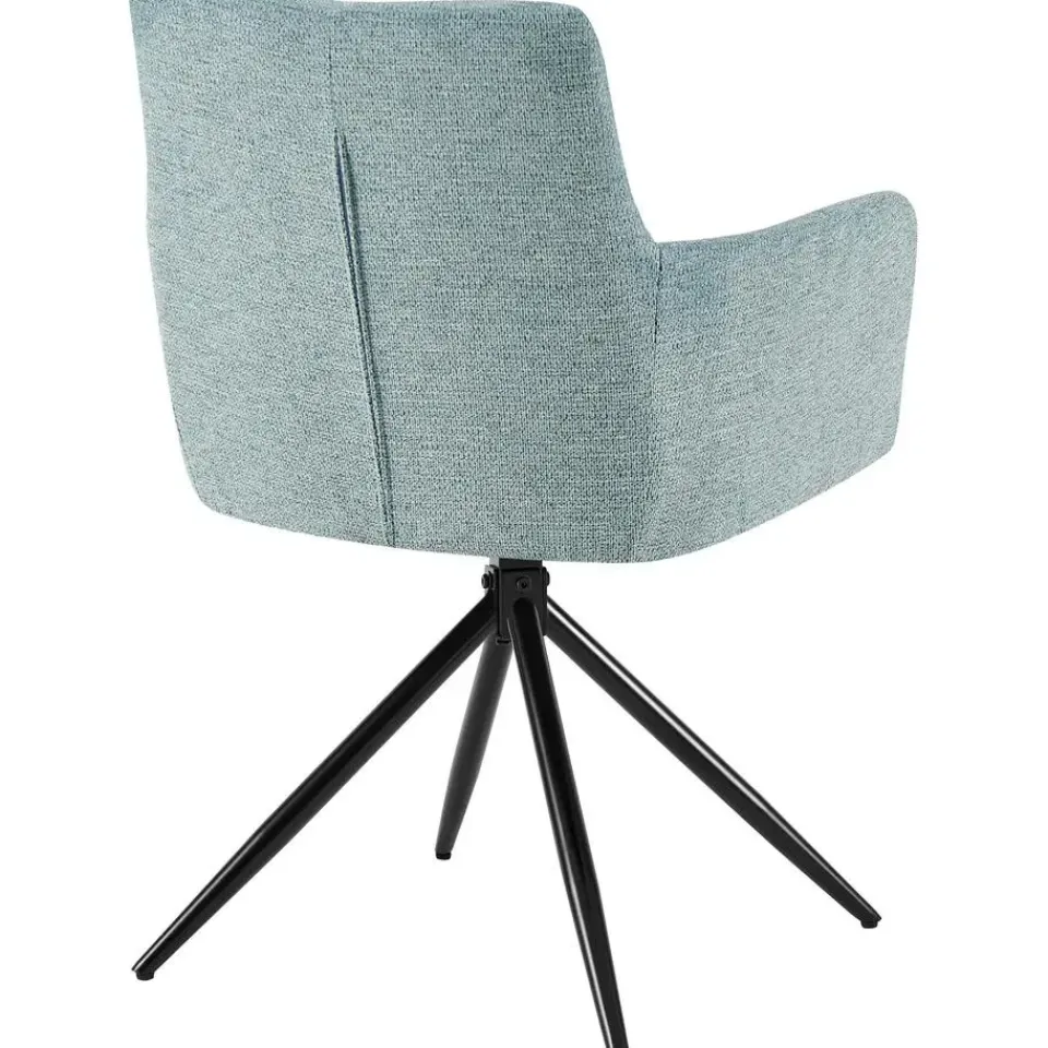 CLP Set van 2 Eetkamerstoel Jonah zwart Frame - Stof - turkis Clearance