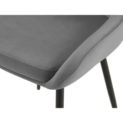 CLP Set van 2 Eetkamerstoel Elmira zwart Frame - Fluweel - donkergrijs Best