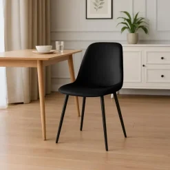 CLP Set van 4 Eetkamerstoel Maryam zwart Frame - Fluweel - zwart Outlet