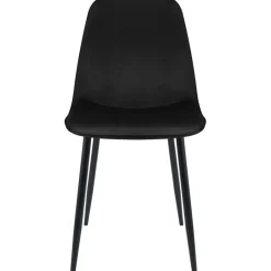 CLP Set van 4 Eetkamerstoel Maryam zwart Frame - Fluweel - zwart Outlet