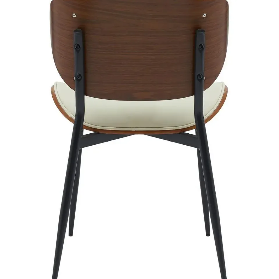 CLP Set van 2 Eetkamerstoel Enid Kunstleer - walnoot/creme Best