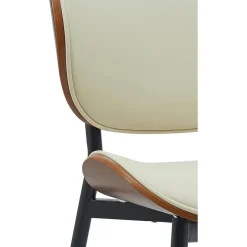 CLP Set van 2 Eetkamerstoel Enid Kunstleer - walnoot/creme Best