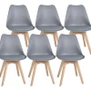 CLP Set van 6 Eetkamerstoel Ramsey natura Frame - Kunststof - grijs Sale