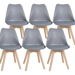 CLP Set van 6 Eetkamerstoel Ramsey natura Frame - Kunststof - grijs Sale