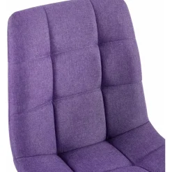 CLP Set van 4 Eetkamerstoel Antibes zwart Frame - Stof - Paars New