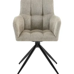 CLP Set van 2 Eetkamerstoel Jonah zwart Frame - Stof - taupe Outlet