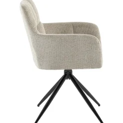 CLP Set van 2 Eetkamerstoel Jonah zwart Frame - Stof - taupe Outlet