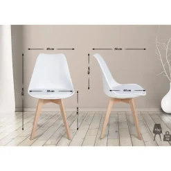 CLP Set van 6 Eetkamerstoel Ramsey natura Frame - Kunststof - wit Outlet