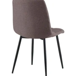 CLP Set van 4 Eetkamerstoel Antibes zwart Frame - Stof - bruin Sale