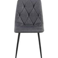 CLP Set van 2 Eetkamerstoel Clairton zwart Frame - Stof - donkergrijs Discount