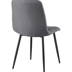 CLP Set van 2 Eetkamerstoel Clairton zwart Frame - Stof - donkergrijs Discount