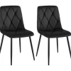 CLP Set van 2 Eetkamerstoel Clairton zwart Frame - Fluweel - zwart Hot