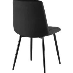 CLP Set van 2 Eetkamerstoel Clairton zwart Frame - Fluweel - zwart Hot