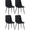 CLP Set van 4 Eetkamerstoel Antibes zwart Frame - Stof - zwart Online