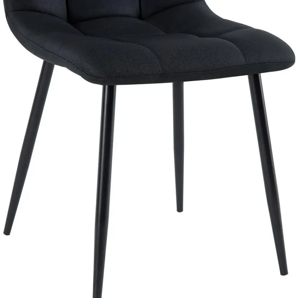 CLP Set van 4 Eetkamerstoel Antibes zwart Frame - Stof - zwart Online