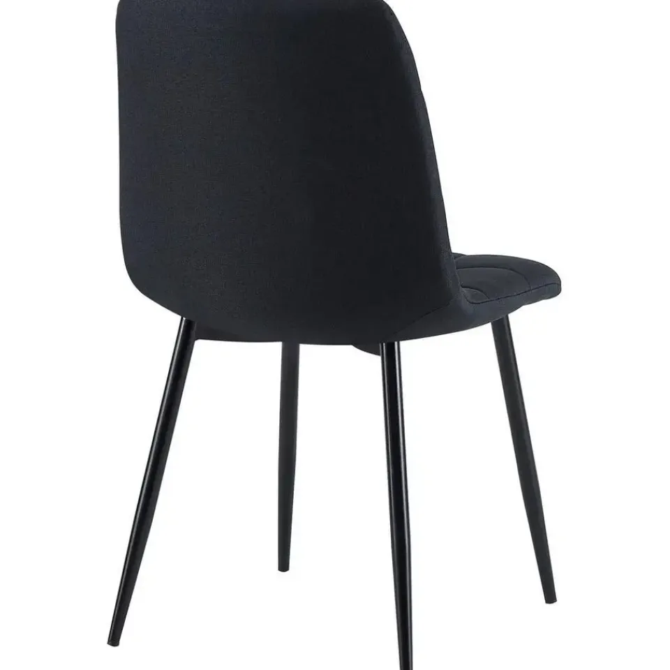 CLP Set van 4 Eetkamerstoel Antibes zwart Frame - Stof - zwart Online