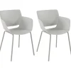 CLP Set van 2 Eetkamerstoel Alpena Kunststof - licht grijs
