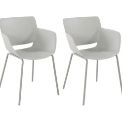 CLP Set van 2 Eetkamerstoel Alpena Kunststof - licht grijs