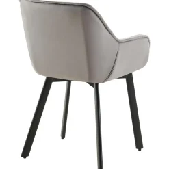 CLP Set van 2 Eetkamerstoel Antigo zwart Frame - Fluweel - donkergrijs Discount