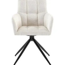 CLP Set van 2 Eetkamerstoel Jonah zwart Frame - Stof - creme Best