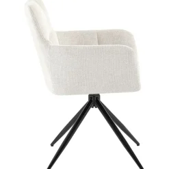 CLP Set van 2 Eetkamerstoel Jonah zwart Frame - Stof - creme Best