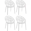 CLP Set van 4 Tuinstoel Hope Kunststof - wit Online