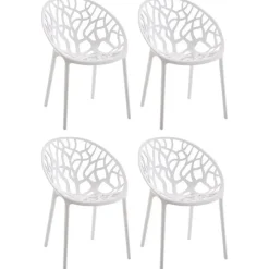 CLP Set van 4 Tuinstoel Hope Kunststof - wit Online