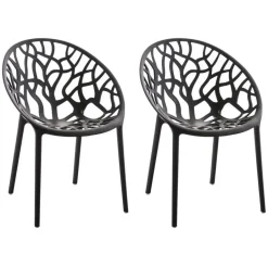 CLP Set van 2 Tuinstoel Hope Kunststof - zwart New