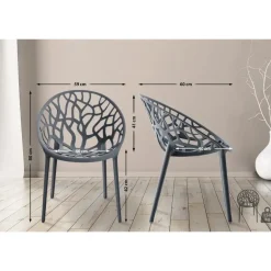 CLP Set van 4 Tuinstoel Hope Kunststof - antraciet Clearance
