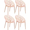 CLP Set van 4 Tuinstoel Hope Kunststof - roze Clearance