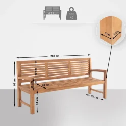 CLP Teakbank Halden 200 cm Best