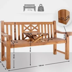 CLP Teakbank Luka 150 cm Discount