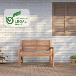 CLP Teakbank Teakbank 120 cm mit Abdeckhaube 120 cm Discount