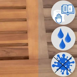 CLP Teakbank Teakbank 120 cm mit Abdeckhaube 120 cm Discount